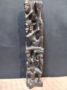 Makonde African black wood Ujamaa Tree of Life carved sculpture - Picture 1 of 4
