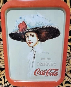 Vintage 1971 Coca-Cola Serving Tray - 1909 Girl Reproduction - Picture 1 of 3