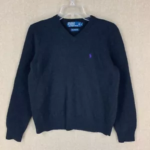 Suéter Polo Ralph Lauren L 100 % Lana de Cordero para Mujer Negro Cuello en V Pullover Tejido - Imagen 1 de 12