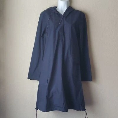 Abrigo de lluvia Tommy Jeans azul oscuro con capucha bata de colección nuevo con etiquetas Foto 1 de 4