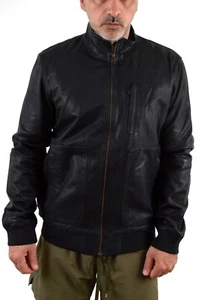 NEW Levis Mens LEATHER JACKET black size L Biker Racer Casual Bomber 72478 0002 - Picture 1 of 16