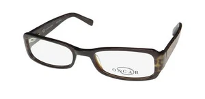NEW OSCAR DE LA RENTA OSL 318 EYEGLASS FRAME RECTANGULAR BROWN PLASTIC FULL-RIM - Picture 1 of 8