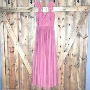 New Belsoie Pink Sleeveless Prom Formal Dress 12 lace sweetheart neckline - Picture 1 of 6