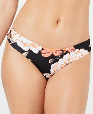 $127 Roxy Women's Juniors Black Anthracite Floral Printed Strappy Bikini Size S - Image 1 of 2