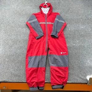 Oaki Snow Suit Boys 10 11 Red Grey Hooded Waterproof Full Zip Snowboard Ski Rain - Picture 1 of 18