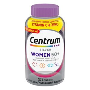 Centrum Silver MultiVitamin MultiMineral Complete Vitamin 275 Tabs Women 50+