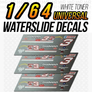 1/64 GOODWRENCH NASCAR Custom White Toner Universal WaterSlide Decal for Hot - Picture 1 of 3