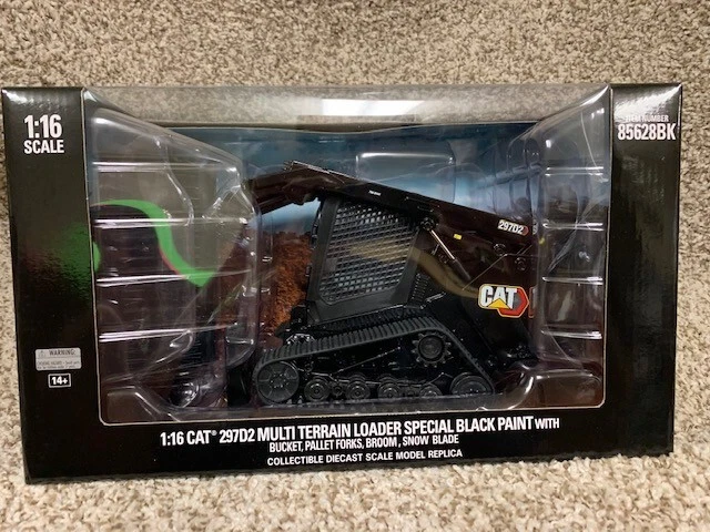 Black chase unit Caterpillar CAT 297D2 Skid Steer Loader ERTL #85628 NIB 1/16 - Image 1 of 1