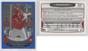 2013 Bowman Prospects Chrome Blue Refractor /250 Socrates Brito #BCP62