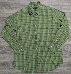 Harold Powell Shirt Adult Large Green Plaid 100% Cotton Button-Up Mens - Picture 1 of 4