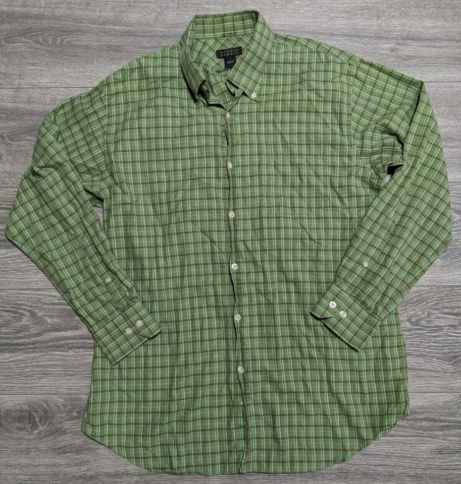 Camisa Harold Powell Adulto Grande Verde A Cuadros 100% Algodón Abotonada Para Hombres Foto 1 de 4