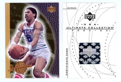2002-03 Upper Deck Ultimate Collection Buyback Julius Erving Auto 02/10 with COA - Image 1 of 2