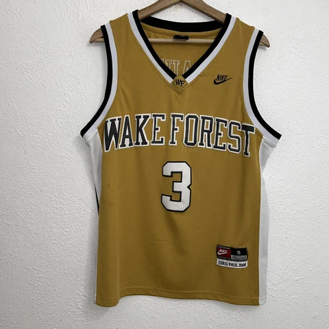 Distressed Nike Wake Forest Chris Paul 2006 College Gold Jersey Size Small Cover