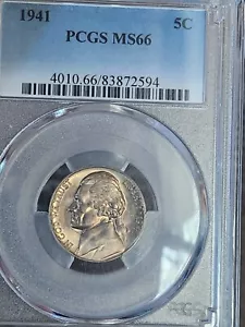 1941 Jefferson Nickel PCGS MS-66 - Picture 1 of 3