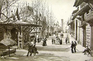 FRANCE PARIS INTERNATIONAL EXHIBITION 1900 VIEW AVENUE SAFFREN MONO W/COL PEALE - Picture 1 of 1