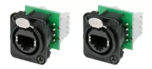 (2 PACK) NEUTRIK NE8FDV-Y110-B RJ45 CAT5 ETHERCON IDC110 Punch Down Pnl Mnt Negro - Imagen 1 de 1
