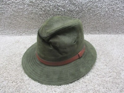 Vintage American Eagle Outfitters Leather Suede Wide Brim Safari Hat Large Green - Image 1 of 4