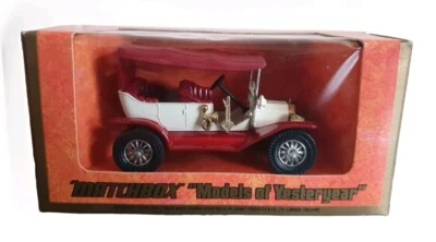1973 MATCHBOX MODELS OF YESTERYEAR 1:42 SCALE Y-1 MODEL T FORD RED & CREAM BOXED - Bild 1 von 4