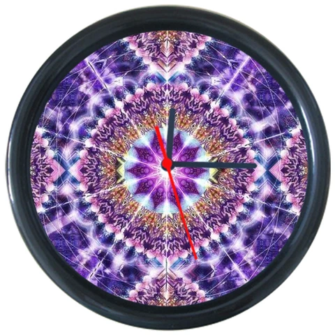 295352 Purple Fractal Abstrac Geometric Wall Clock Cover