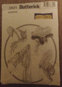 Butterick 3805 Making History Pattern for Costume Hats OOP - Picture 1 of 2