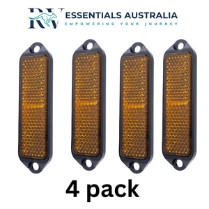 4X RV Camper Reflector amber Rectangle Marker for Caravan Motorhome Trailer Van - Picture 1 of 11