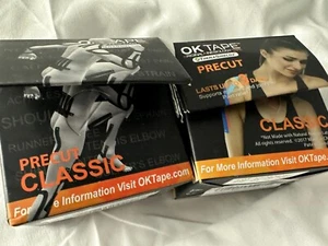 2 Pack - OK TAPE Kinesiology Tape 20 Strips Precut - Latex Free Waterproof Beige - Picture 1 of 3