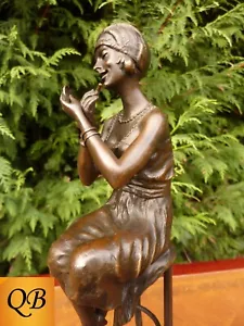 ART DECO BRONZE D.H.CHIPARUS FIGURINES SCULPTURES STATUES LITTLE ROUGE SIGNED - Picture 1 of 7