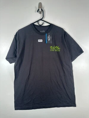 BNWT Salt Life Live Salty Mens Spell Out Logo Graphic Tee T Shirt Black Sz Large — 第 1/4 张图片