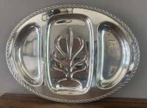 Large Vintage Antique SilverPlate Meat Serving Tray Chippendale Platter 21x15.5 - Picture 1 of 7