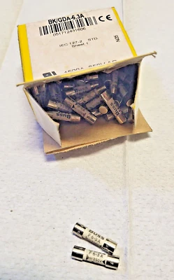 *100 cada uno* Fusibles de bus miniatura BK/GDA-6,3a, 5 mm X 20 mm, 6,3 amperios 250 V Foto 1 de 3