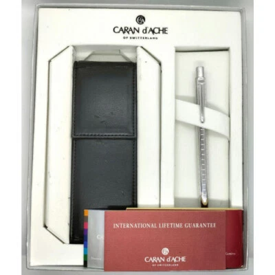 Bolígrafo Caran d&#39;Ache Ecridor Cuadrado Plateado Edición Limitada Estuche Caja Foto 1 de 4