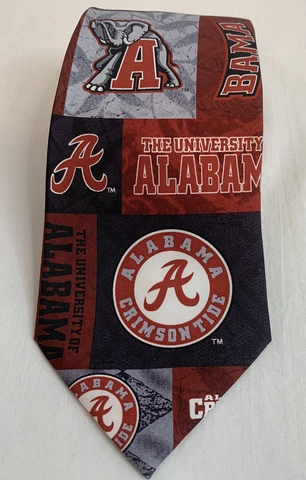 Alabama Crimson Tide University 100% Silk Tie Eagles Wings Brand NCAA 58” Long Cover