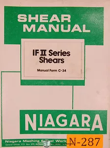 Niagara IF II Serie, Scherbetrieb Wartung und Teile Handbuch 1988 - Bild 1 von 1