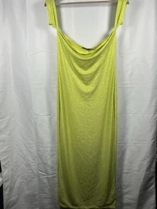 Boohoo green glitter off shoulder maxi dress womens 10 NEW party cocktail - Picture 1 of 5