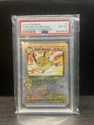 PSA 8 Pokémon 2002 Legendary Collection Dark Raichu Reverse Foil Graded Slab. - Image 1 of 2