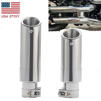 Chrome Shorty GP Exhaust Slip On Pipes For Indian Scout Sixty Rogue Bobber 15-24 Foto 1 de 4