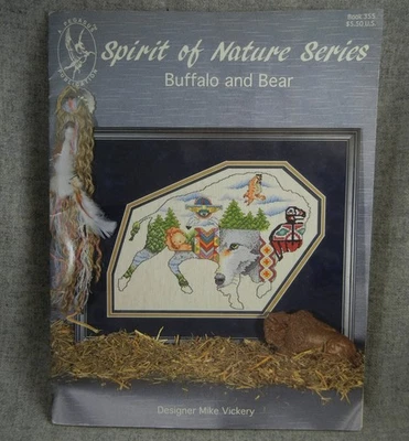 Spirit of Nature Series Buffalo & Bear Cross Stitch Pegasus Originals - Image 1 of 2