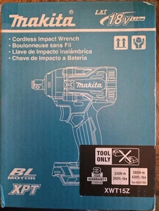 Makita XWT15Z 18V 1/2" LXT Llave de Impacto Inalámbrica con Yunque de Detención (Solo Herramienta) NUEVO - Imagen 1 de 4