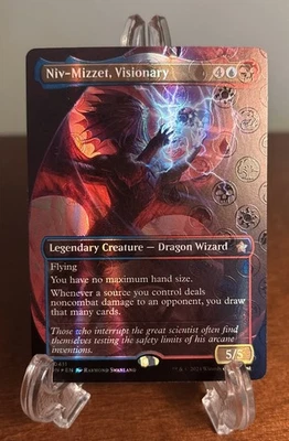 MTG Niv-Mizzet, Visionary (Borderless) (Mana Foil) Near Mint Foundations FDN - Image 1 of 2