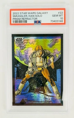 2022 Topps Star Wars Galaxy Chrome THE SMUGGLER HAN SOLO #22 Prism 72/75 PSA 10 - Image 1 of 2