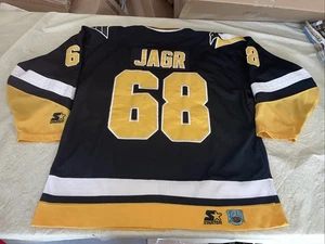 Jaromir Jagr Pittsburgh Penguins Starter Jersey Black Sewn Mens Xl Script Clean - Picture 1 of 10