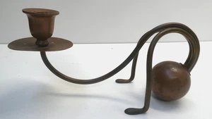 ANTIQUE CARL DEFFNER GERMANY ART NOUVEAU COPPER COUNTERWEIGHT CANDLESTICK HOLDER - Picture 1 of 10