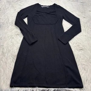 Athleta Women's M Black Hot Toddy Knit Sweater Dress Empire Waist Snowbunny - Picture 1 of 6