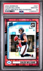 Caleb Williams 2024 Donruss Optic Preview Red Pandora Rated Rookie #327 PSA 10 - Picture 1 of 2