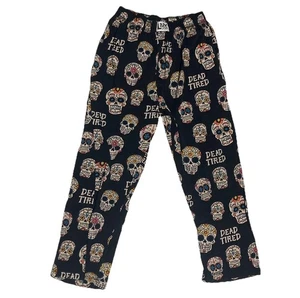 Lazy One Dead Tired Skeleton Pajama Pants Unisex Medium Elastic Waist Pockets - Picture 1 of 13