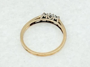 Vintage 10K Gelbgold MOM natürlicher Diamant Bandring Größe 7 Muttertag - Bild 1 von 4