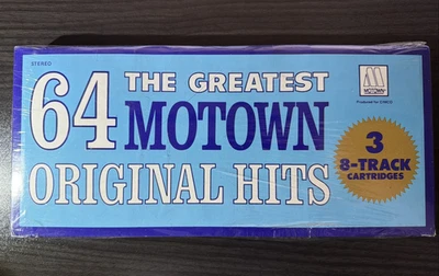 NEW 8-TRACK X3  1975, The Greatest 64 Motown Original Hits, STEREO, UNOPENED! - Image 1 of 4