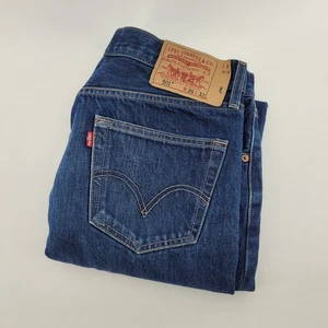 Levi Strauss 501 36x32 Straight Leg Dark Wash Denim Jeans Button Fly - Picture 1 of 8