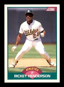 1989 Score Rookie & Traded #50T Rickey Henderson Athletics Baseball Card HOF