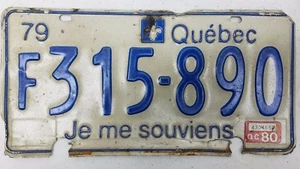 1979 QUÉBEC Canada Je Me Souviens Commercial License Plate F315-890 - Picture 1 of 1